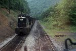 Amtrak train 66 meets NW 924 on the Dry Fork Branch